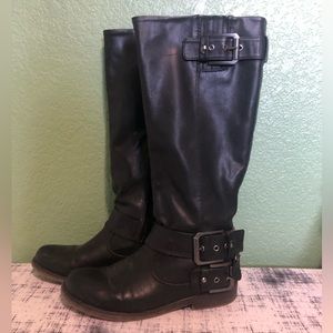 Aldo black leather boots size 7